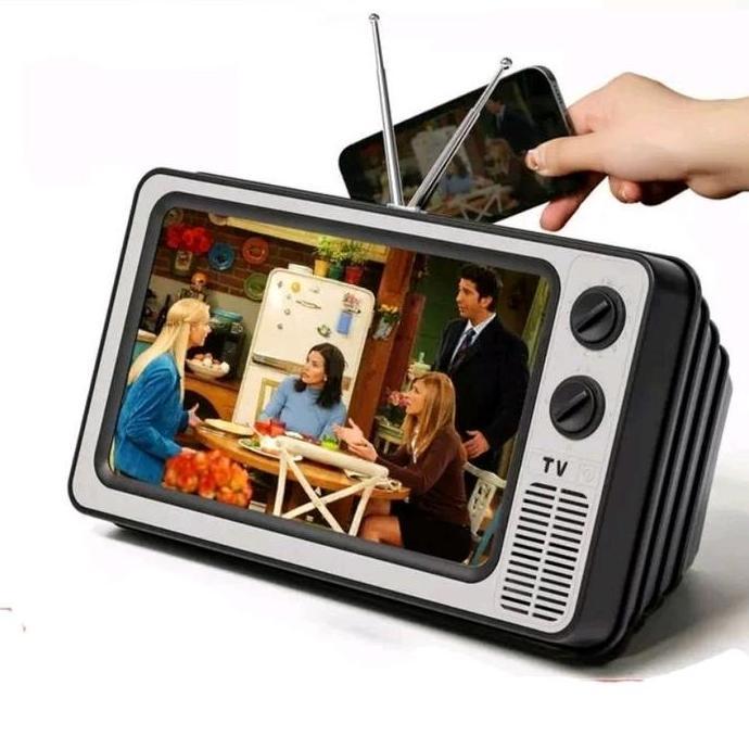 Kaca pembesar layar hp model TV kuno 12 inch screen antena 12"