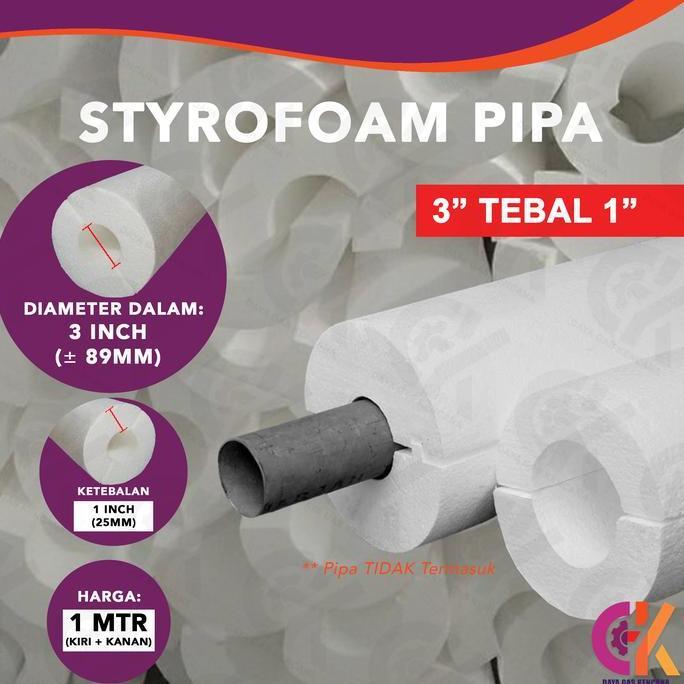 Styrofoam Pipa 3 Inch Tebal 1 inch - Bungkus Pipa Styrofoam