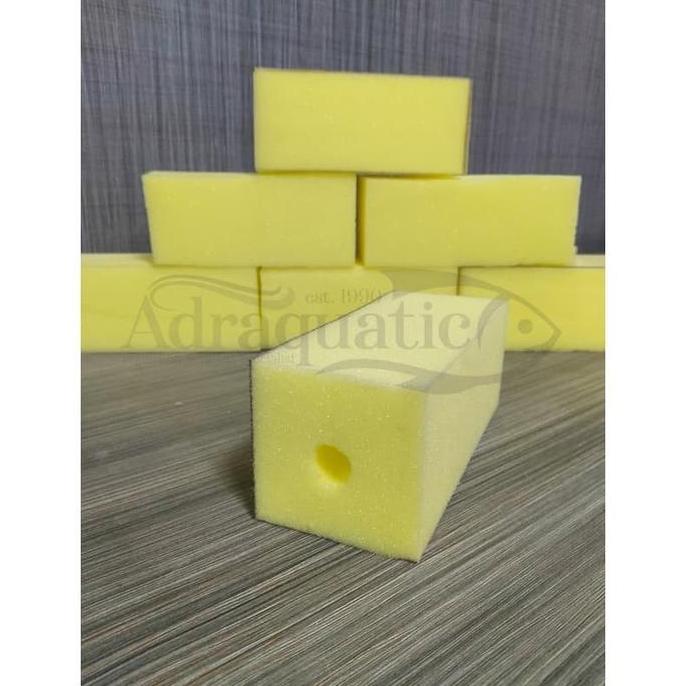 SPONGE KUNING BUSA FOAM KOTAK UK 15X8X7 CM MEDIA FILTER AQUARIUM (TERBAIK) (TERBARU) (TERMURAH)