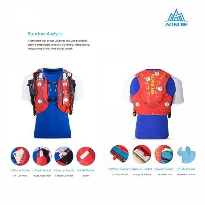 Murah Aonijie C962 Backpack Vest Hydration 12L