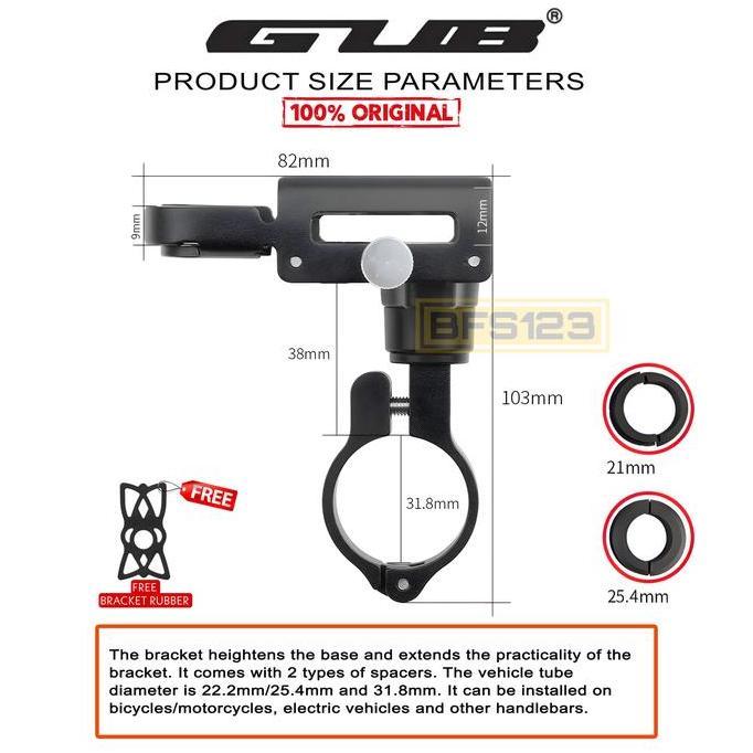 Paket GUB P30 Phone Holder + Breket Spion GUB MD-236