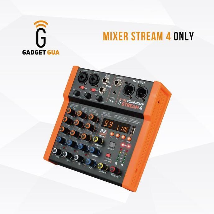 komarudak - paket gg audio mixer stream 4 - professional audio mixer for karaoke live streamer