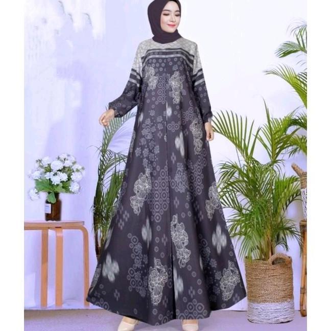 Gamis Mortal Silk tranding ( S-6L ) kantong motif Muslim Harian Dress Bunga Wanita Maxi Elegant