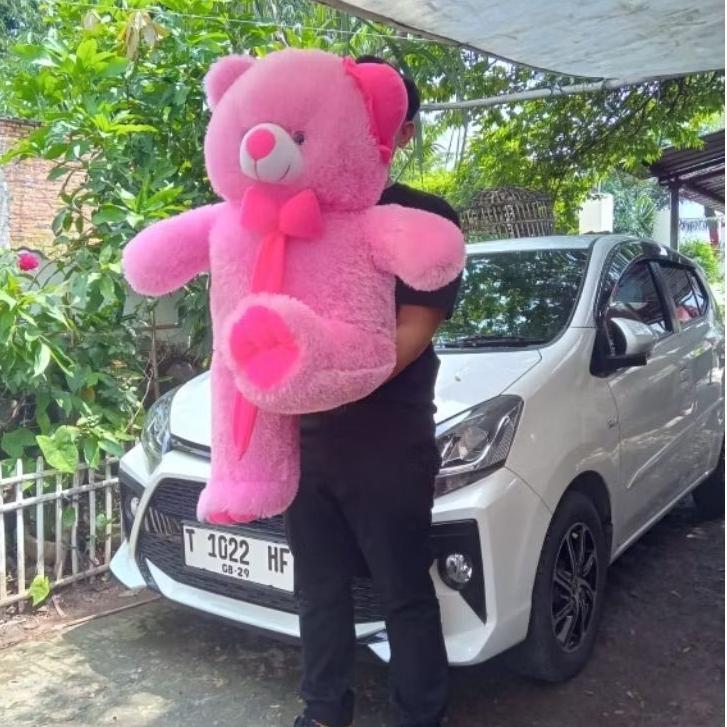 Bergaransi Boneka Teddy Bears Topi Pita Jumbo Ukuran Tinggi 90Cm Bahan Rasfur Original Full Silicon 