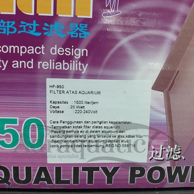 ATMAN HF-950 POWER LIQUID FILTER 50-60CM POMPA AIR CELUP AQUARIUM (TERBAIK) (TERBARU) (TERMURAH)