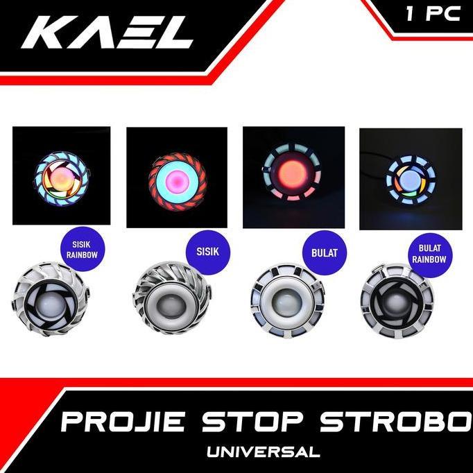 Lampu Projie Stop Strobo Universal Rem Motor Bulat-Rainbow-Sisik Rgb Terbaru