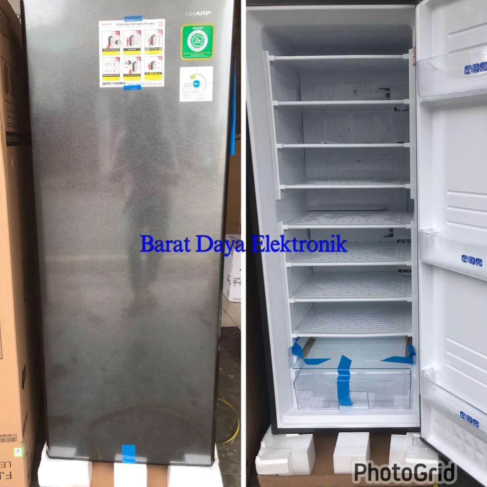Ready Freezer Es Batu SHARP Freezer 8 Rak FJM198A-HS Upright Freezer Es Batu - Silver