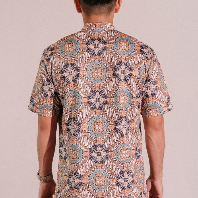Kemeja Batik Lengan Pendek - Magani Nosweat - Teal Prosperity