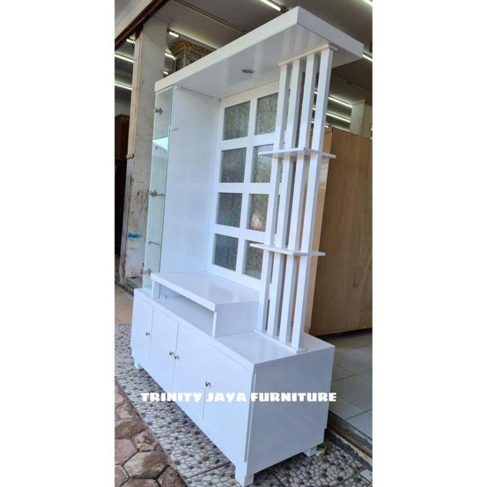 Bufet Partisi Tv 2 Muka(PREMIUM) Kayu Blokteak /trinityjayafurniture
