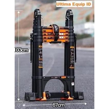 tangga lipat 2.5+2.5 teleskopik telescopic double aluminium alumunium