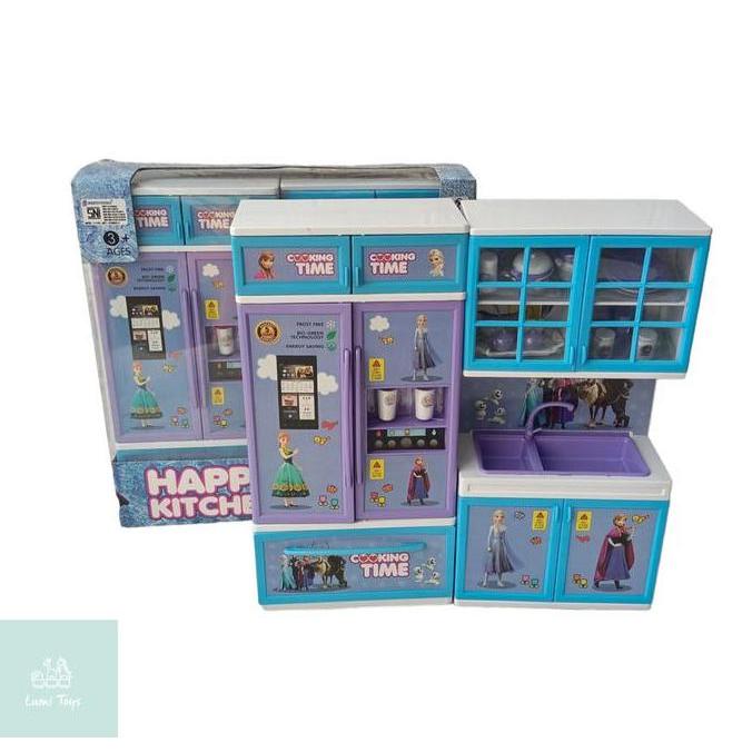 Mainan Anak Perempuan Alat Masak Masakan Kulkas Kitchen Set Frozen Elsa Anna Bp6650 Garansi