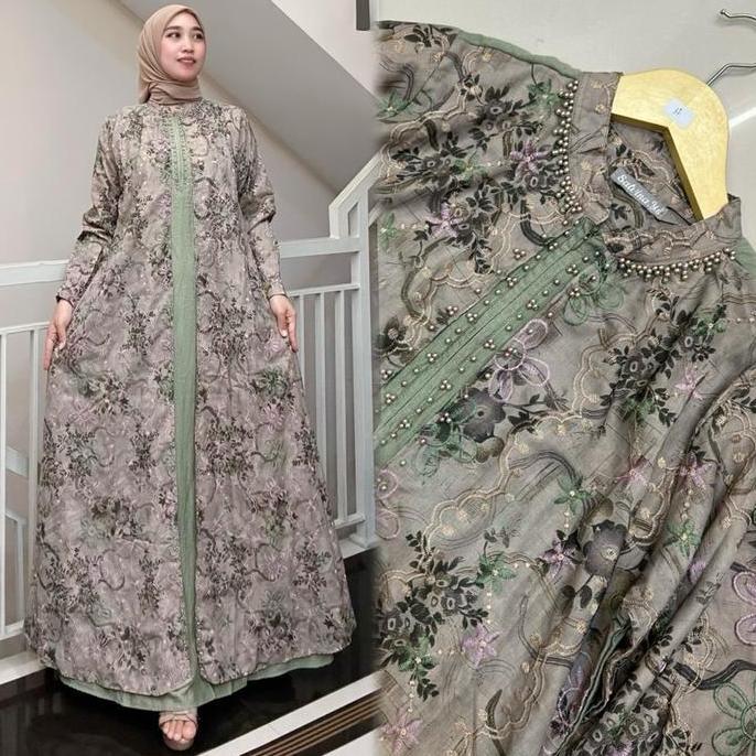 READY STOK SALVINA GAMIS KATUN BORDIL 2 LAYER PAYET