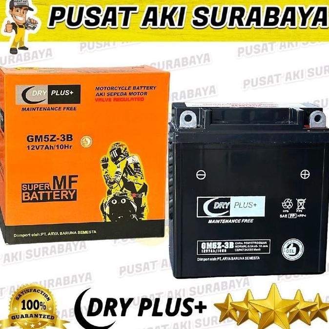 Promo ACCU KERING DRYPLUS GM5Z 7 AMPER AKI KERING MOTOR MIO SPORTY MEGAPRO GRAND LEGENDA SHOGUN 110 