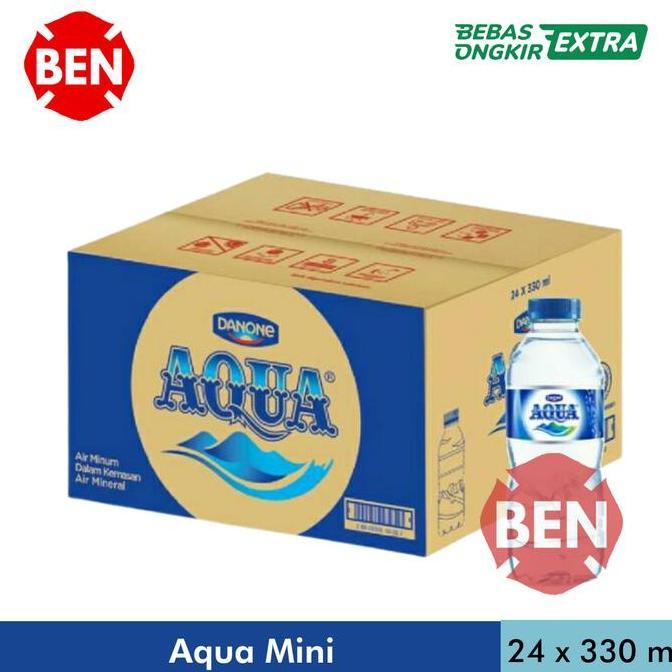 Woiiini- Aqua Mini 330Ml 330 Ml 1 Dus 24 Botol Pcs - Air Mineral Kecil Murah