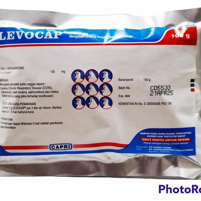 Levocap 100 gr - Obat Hewan Ternak Unggas CRD kompleks pernapasan