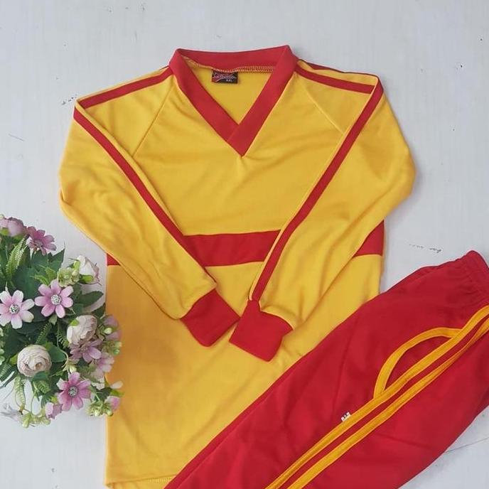 BAJU OLAHRAGA KUNING MERAH UNTUK ANAK TK DAN PAUD