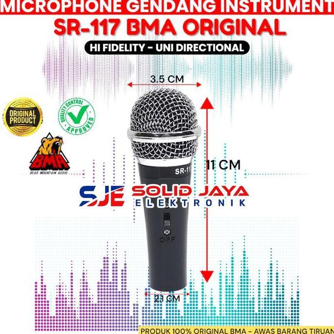 Wkprojek- Mic Gendang Bma Sr117 Sr 117 Kendang Instrument Mik Drum Ketipung Tak Dut Mik Kabel Sr-117