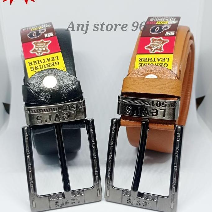 Ikat pinggang kulit resleting gesper seleting kulit asli sabuk kulit