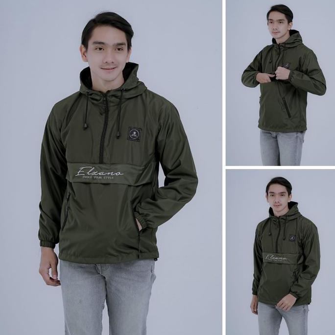 Cougle Man Elzano - Jaket Parasut Pria - Jaket Parasut Hoodie - Bahan Parasut Despo