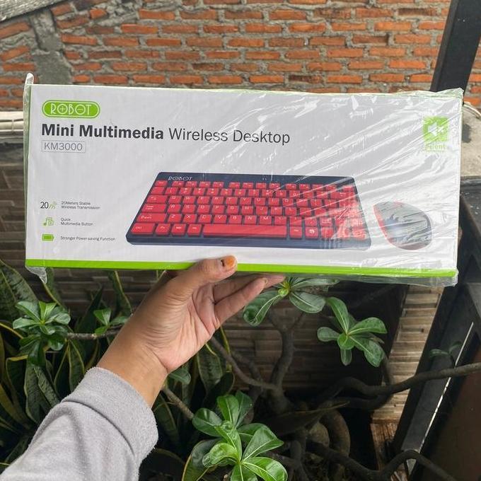 Keyboard Robot Km3000 Wireless Plus Mouse Combo Diskon