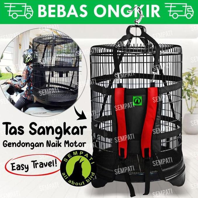 Kicaudor- Tas Ransel Sangkar Burung 4 Tali Gendong Kandang Murai Kotak Lovebird