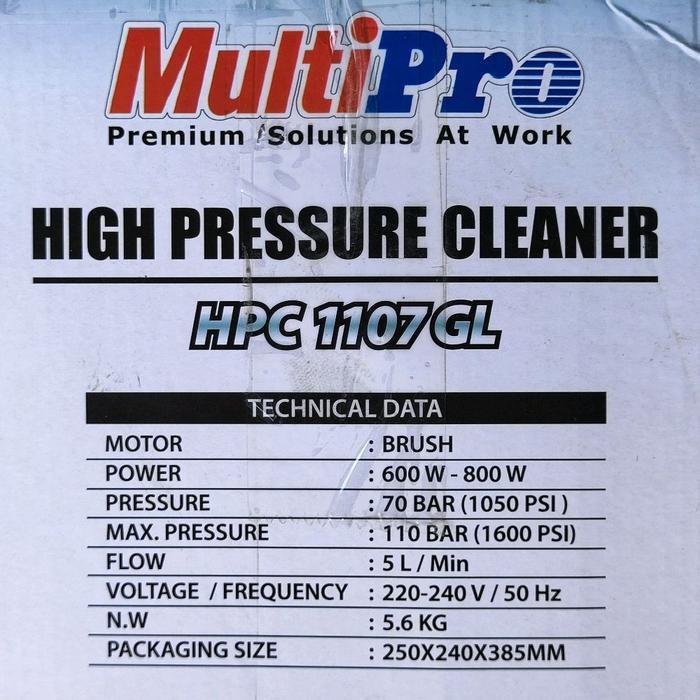 Mesin Cuci Steam Mobil Jet Cleaner High Pressure Multipro HPC 1107 GL