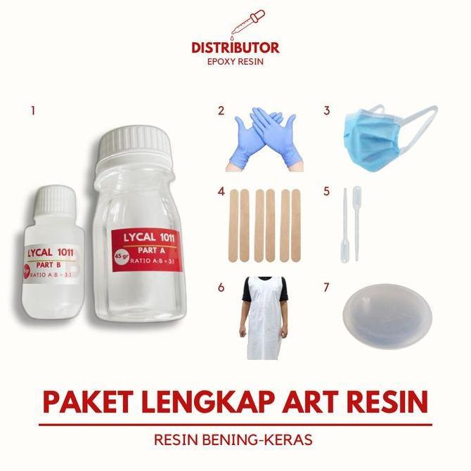 Paket Lengkap Art Resin Lycal 1011 60gr - Bening Keras 60gr