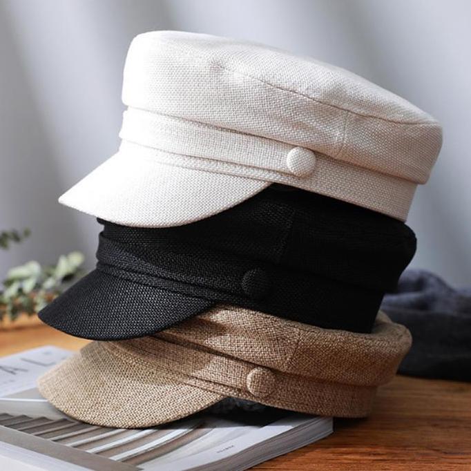 Womenacc- Topi Baret Hat Korea Pria Wanita Perempuan Dewasa Model Apolo Oktagonal Pelukis Outfit Gay