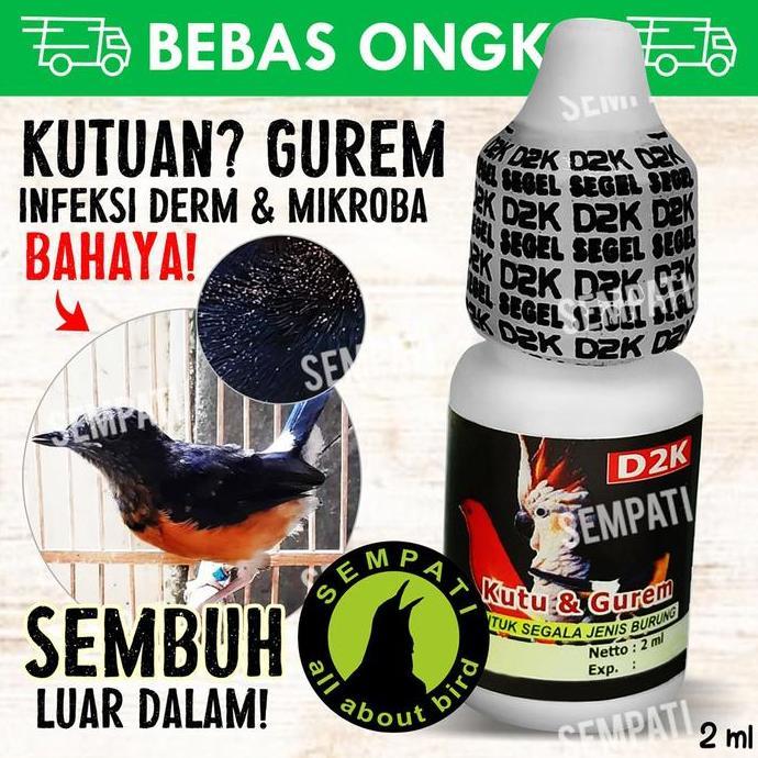Kicaudor- Kutu & Gurem D2K Obat Burung Sakit Kutuan Membasmi Telur Kutu