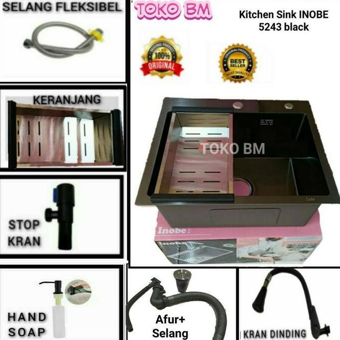 Sadez- Kitchen Sink Jkm 5243 Hitam Doff/Sink Jkm 5243 Black Stainless Sus 304