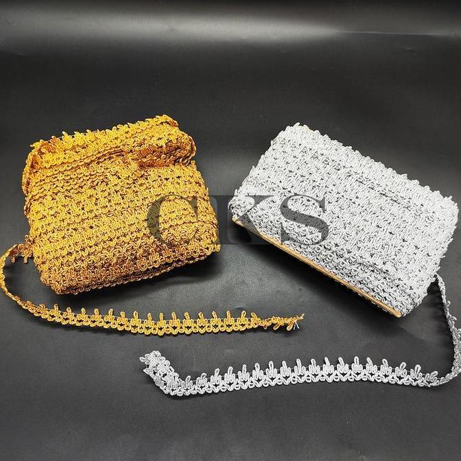 Renda Kur Mahkota  / Renda Kembang Emas / Perak