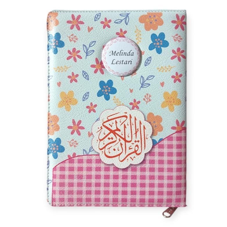 Alquran Caleb Resleting (A5) Custom Nama Di Pin /Quran Dompet Resleting+Pin Terjemah