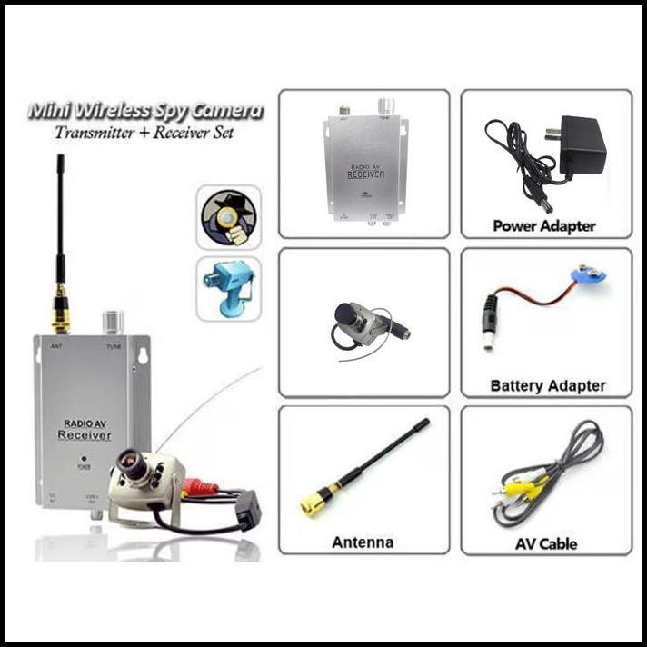 TERBARU KAMERA CCTV WIRELESS - MINI WIRELESS SPY CAMERA TRANSMITTER + RECEIVER SET 