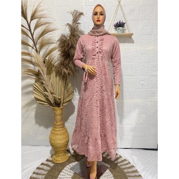 GAMIS BROKAT UNIANG/ Dress brokat non gliter fashion/ Busui friendly
