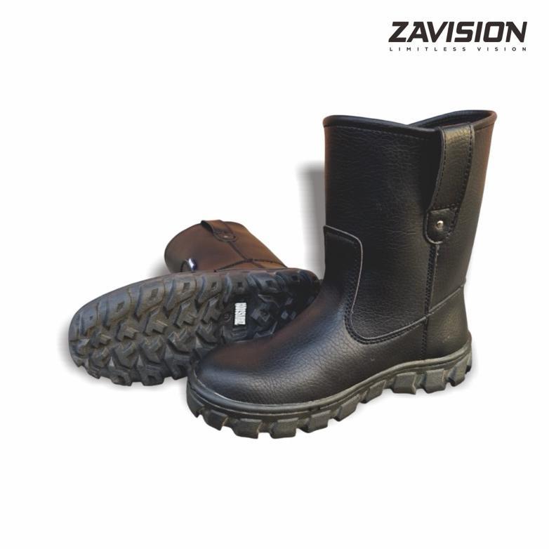 Terbaru Zavision Sepatu Safety Boots Ujung Besi Premium Kulit Tebal Boots Tinggi Original 100%