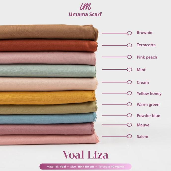 DB3 >> Kerudung Segi Empat Voal Polos Umama Liza Pouch - Muslim Square Jilbab Nyaman Basic warna  kh
