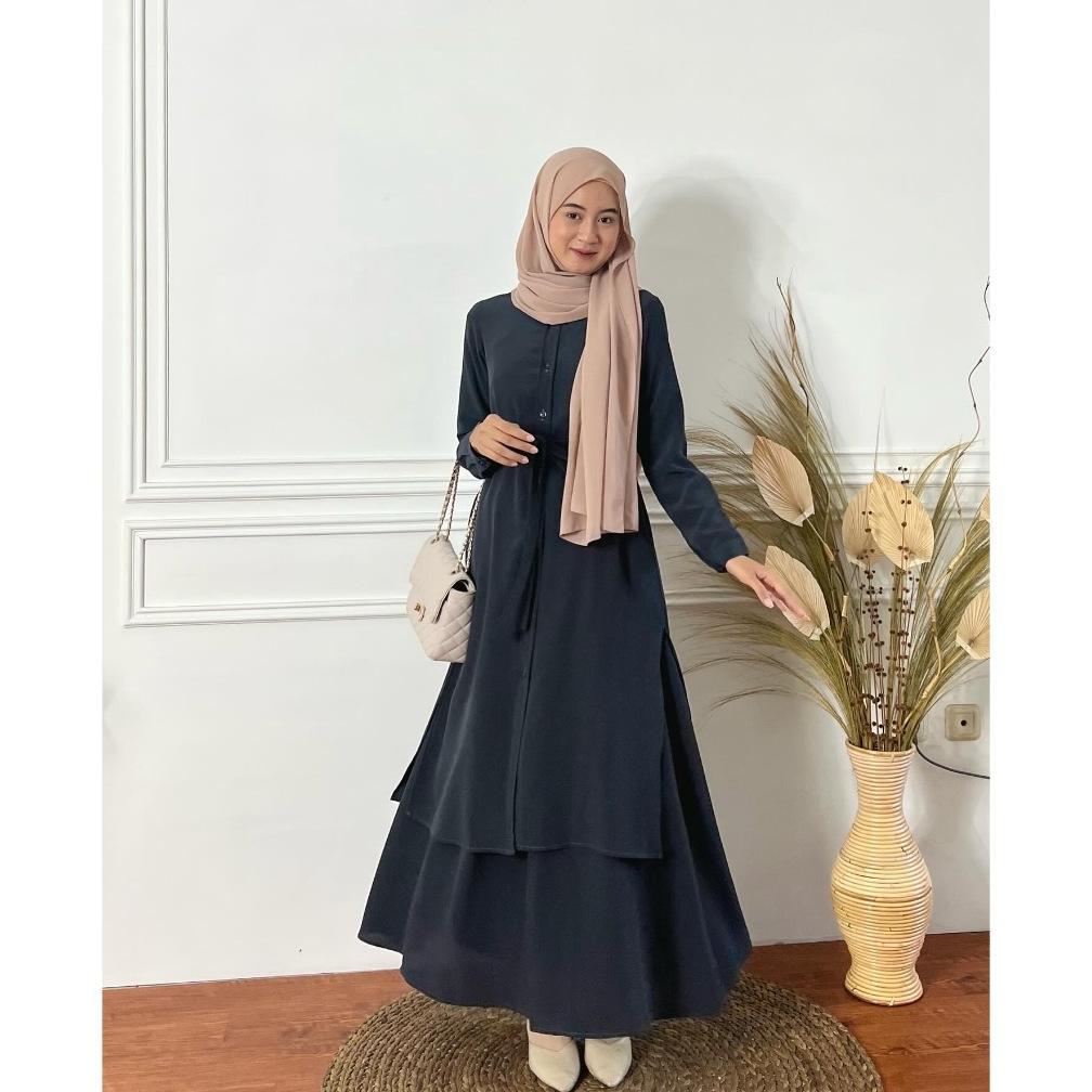 TERBARU Elmiza - Arumi Set Bahan Premium Beverly Lux Set 2in1 Muslimah Terbaru Simple Elegant