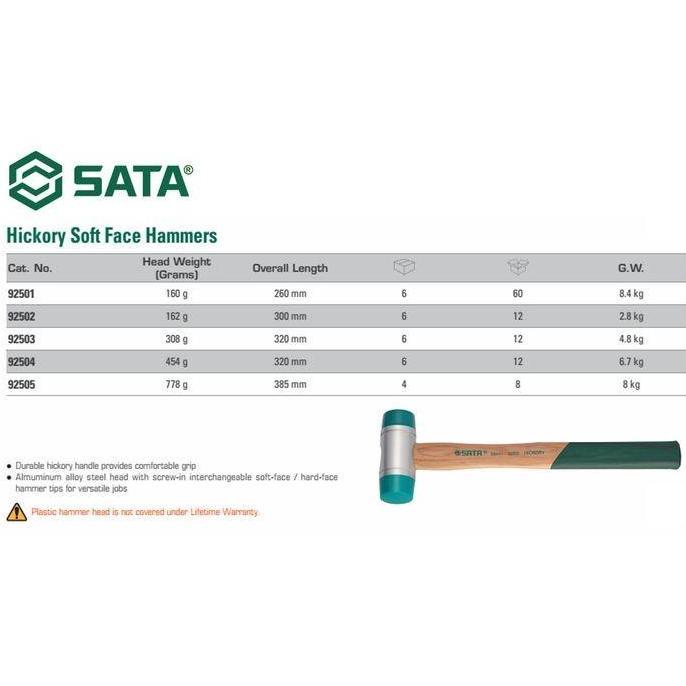 Grosir Palu 92503 Hickory Soft Face Hammer 308G Sata