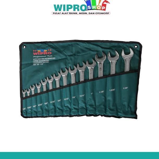 Sale Wipro Kunci Ring Pas Set 14Pcs Inch 3/8" - 1-1/4" Kunci Ring Pas Set 14Pcs Inch 3/8" - 1-1/4"
