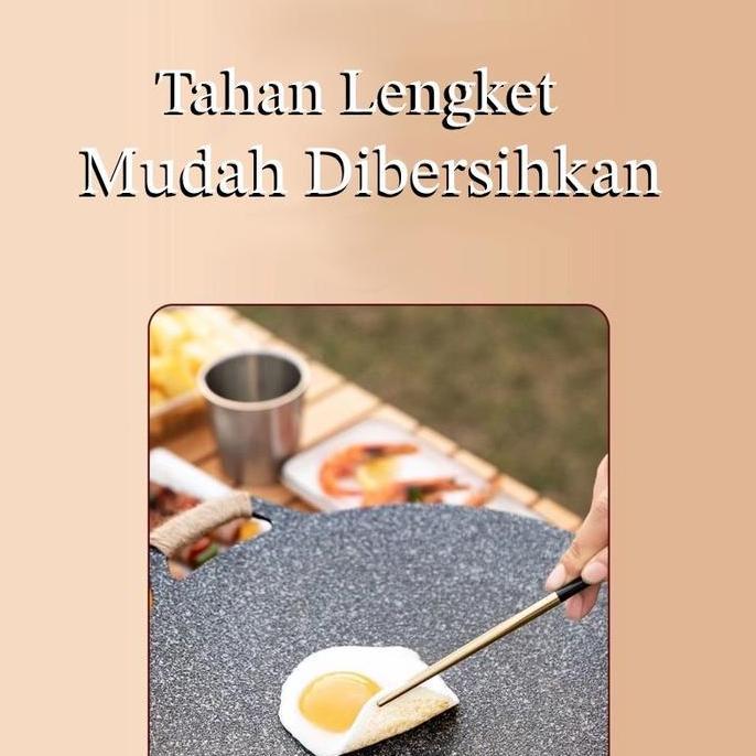 Wkcx- CodHomelix Wajan Panggangan Grill Pan Korea Datar Anti Lengket Ukuran 40Cm Korea Marble Non St