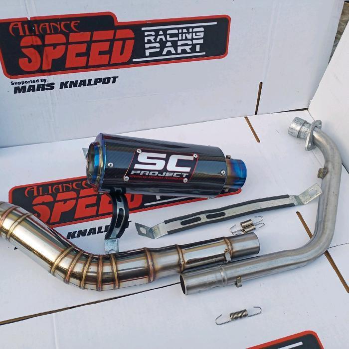 Knalpot Racing Sc Project Blue R15 V3 V2 V4 Cbr 150R Vixion Cb150R Gsx 150R Sonic Satria Fu Mx King 