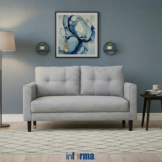 Informa Neo Aryana Sofa Fabric 2 Seater - Abu-Abu Sofa Ruang Tamu Kursi Sofa Sofa Minimalis Kursi Ru