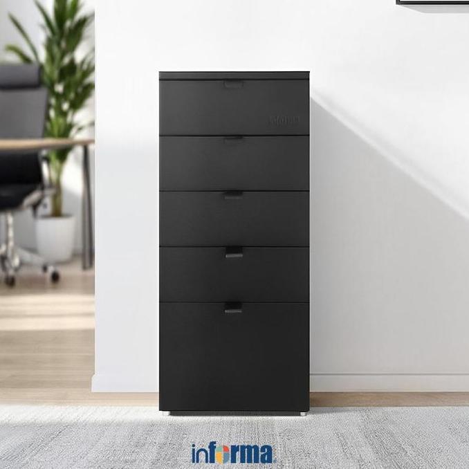 Informa Norden Laci Kantor 5 Tingkat Metal - Hitam Filling Kabinet Tempat Dokumen Lemari Arsip Filin