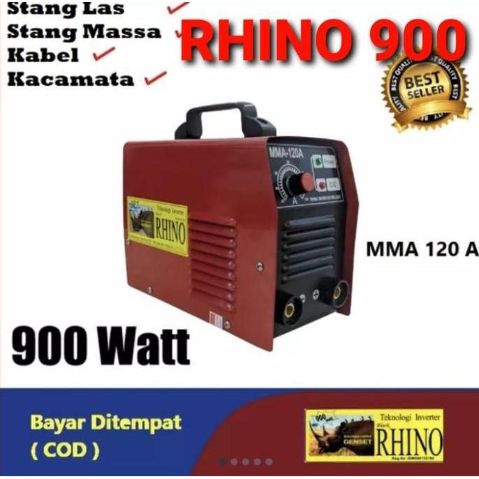 RHINO MERAH 900 W MESIN LAS TRAFO LAS INVERTER MMA 120 900WATT BASIC ORIGINAL DAN TERPERCAYA