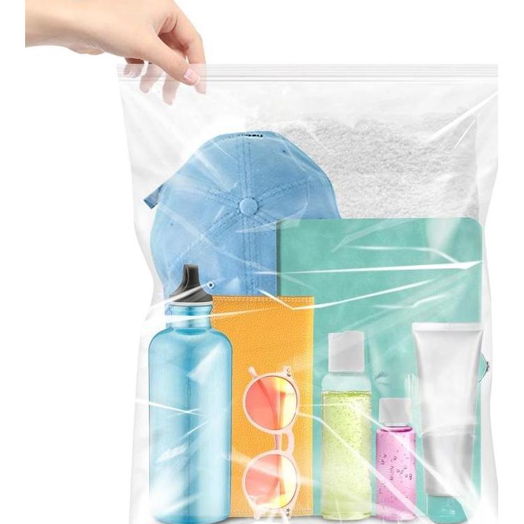Eggx- Plastik Klip Ziplock Isi 50 Pcs | Ukuran Besar & Tebal - Packing Bening Baju Daster Penyimpana