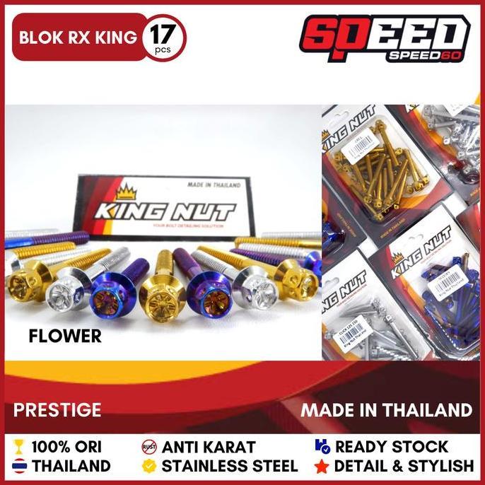 NEW SET BAUT BLOK KALTER RX KING PROBOLT STAINLESS KING NUT THAILAND ORI