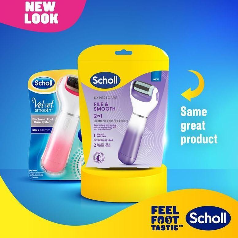 Scholl Velvet Smooth Electronic Foot File For Hard Skin - Pink
