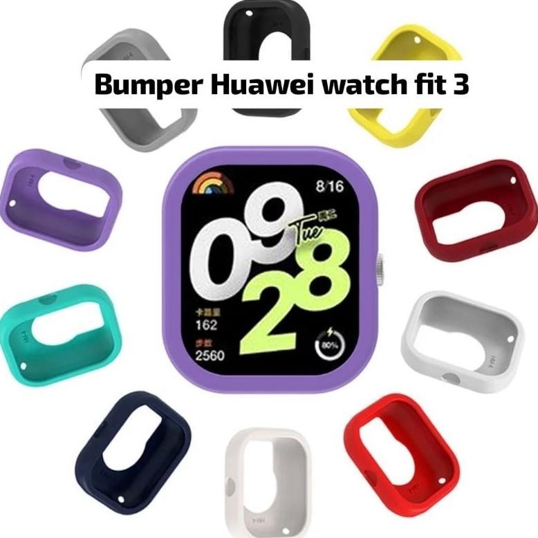 New Strap Huawei Watch Fit 3  Dan Bumper Case Silicone Huawei Watch Fit3 Soft Case Silikon Huawei Fi