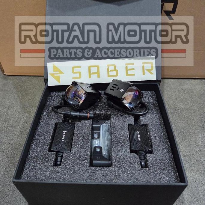 Promo MINI PROJIE SABER SR1 NANO S /  SABER SR 1 NANO S Blue Lens 2X30W / LAMPU TEMBAK SABER SR1 Nan