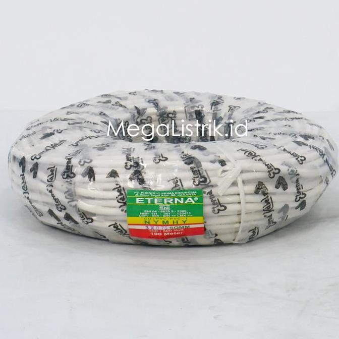 Promo Eterna NYMHY 3 x 0.75 MM ( 100 Meter ) / Kabel Listrik Putih Serabut Tembaga NYM HY 3x0.75 MM 